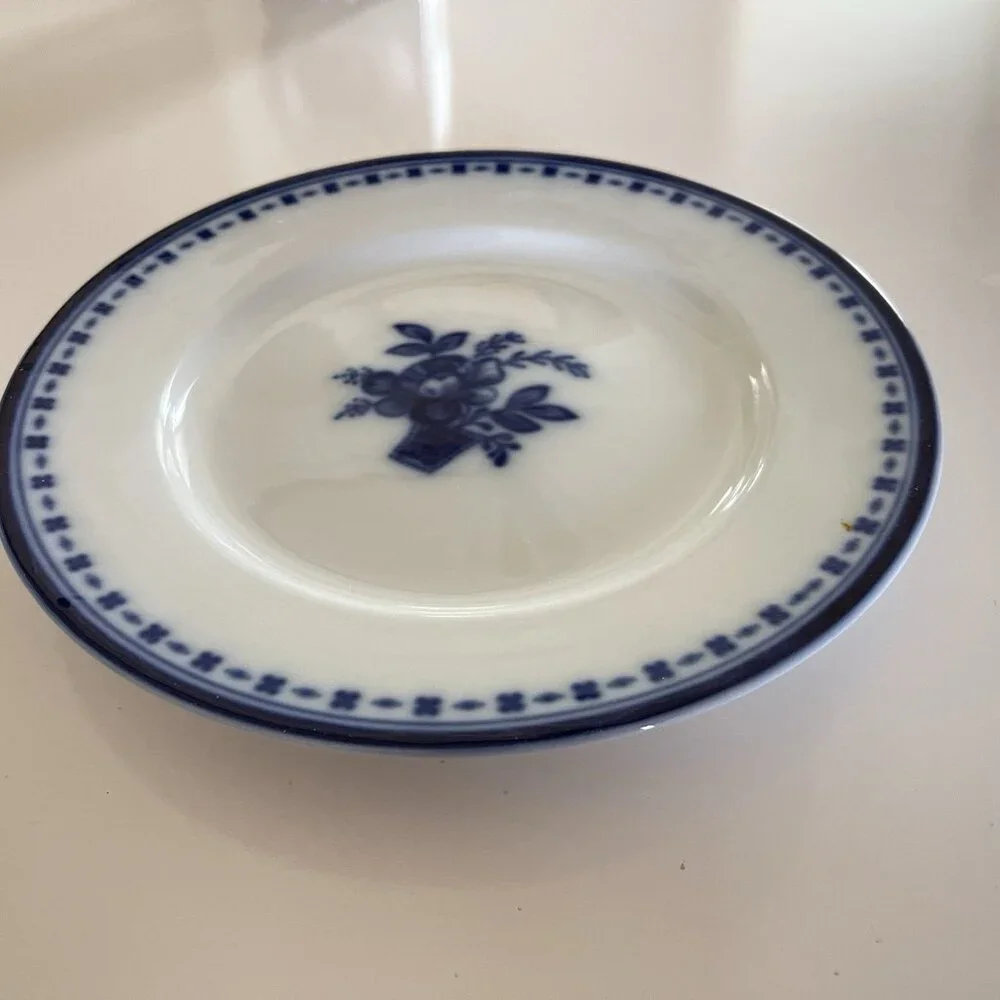 Williams Sonoma Flow Blue Salad Plate Dessert Floral Blue White